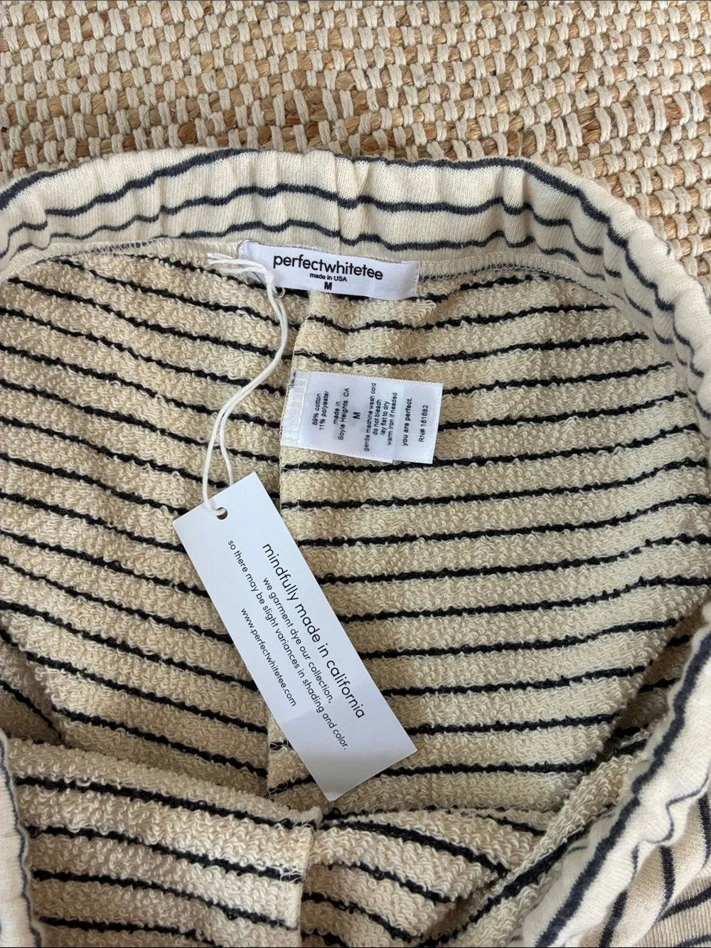 Medium Perfect White Tee Bennie French Terry Stripe Short